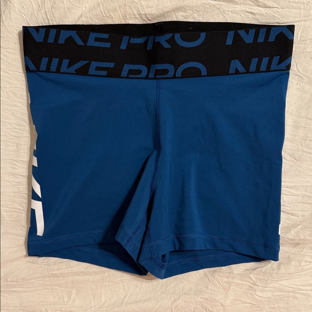 Nike Pro Royal Blue Shorts with Black Waistband